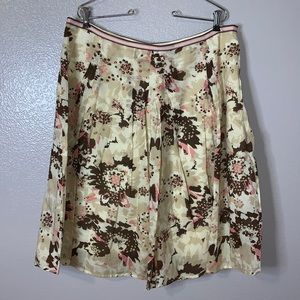 Liz & Co patterned pleated full midi skirt